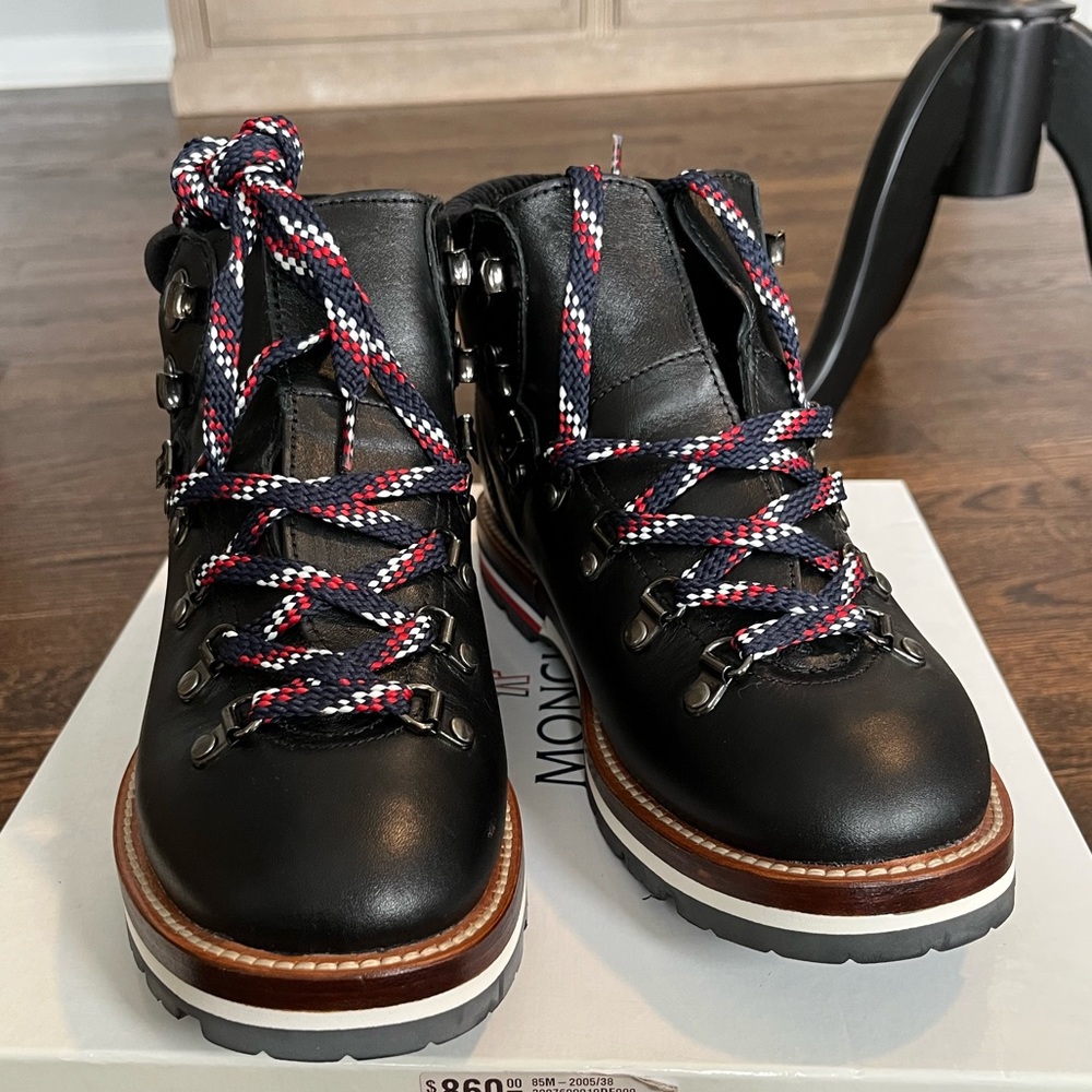NWT Moncler Blanche Hiking Boots Black 38 - Picture 4 of 6